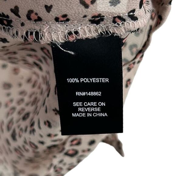 Torrid Tan Black Animal Print Chiffon Twist Front Tunic Shirt Womens 10 - Picture 5 of 6